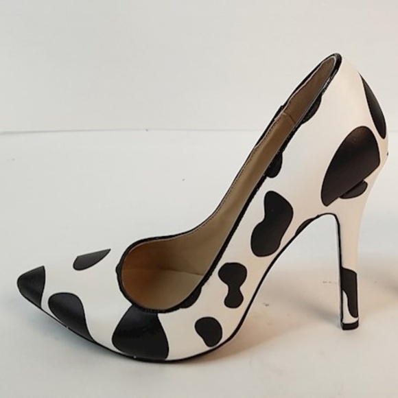 cow print high heels
